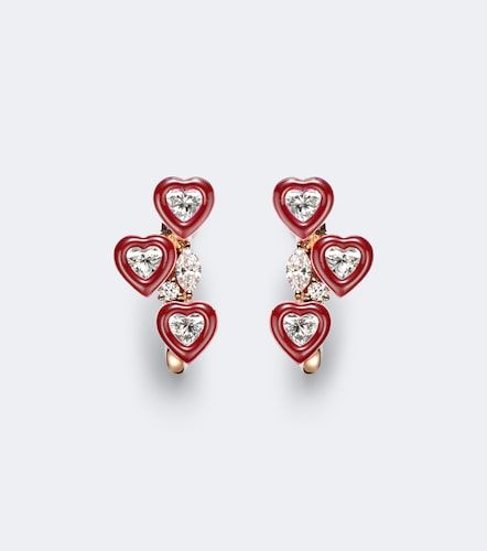 Boucles d'oreilles Candy Crush en or rose 18 ct, émail et diamants - Kamyen - Modalova