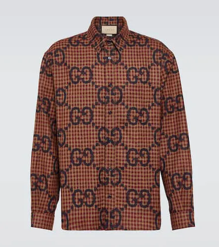Chemise Maxi GG en laine à carreaux - Gucci - Modalova