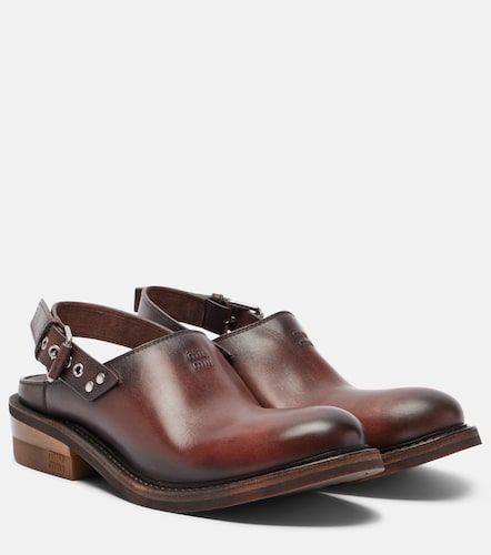 Miu Miu Mules Foule en cuir - Miu Miu - Modalova