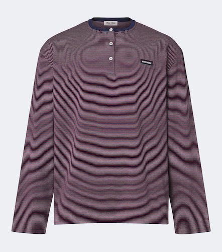 Top Henley en coton à rayures - Miu Miu - Modalova
