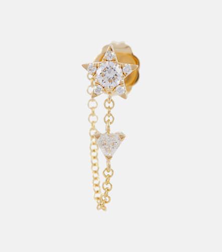 Boucle d'oreille unique Flower Chain en or 18 ct et diamants - Maria Tash - Modalova