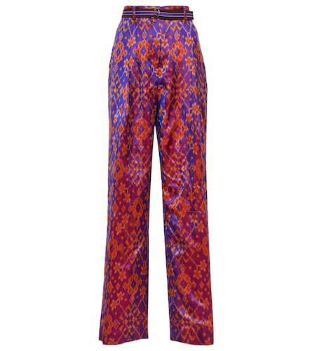 Pantalon imprimé à taille haute en soie - Dries Van Noten - Modalova