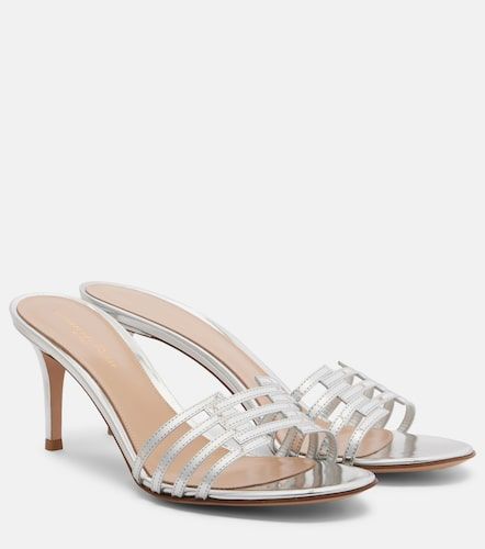 Mules en cuir métallisé - Gianvito Rossi - Modalova