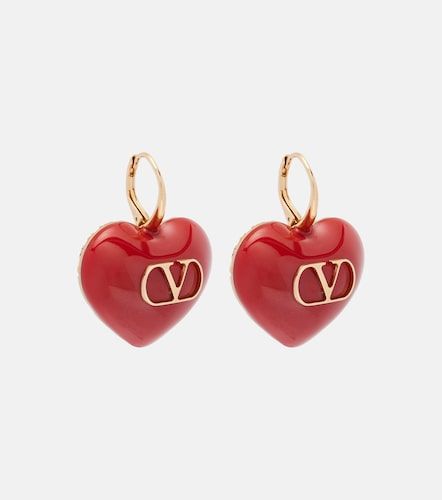 Boucles d'oreilles Cœur Royal VLogo en émail - Valentino Garavani - Modalova