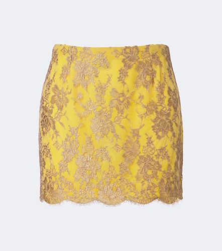 Mini-jupe en dentelle à fleurs - Saint Laurent - Modalova