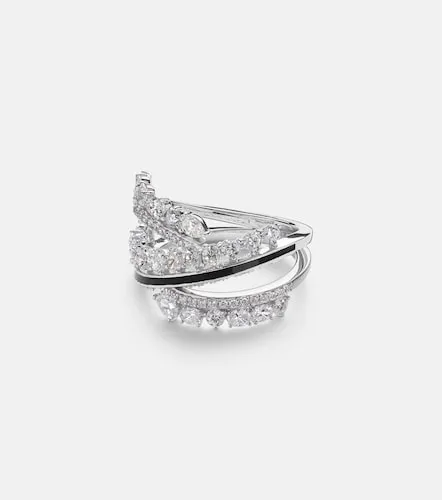 Bague Twist en or blanc 18 ct, émail et diamants - Kamyen - Modalova