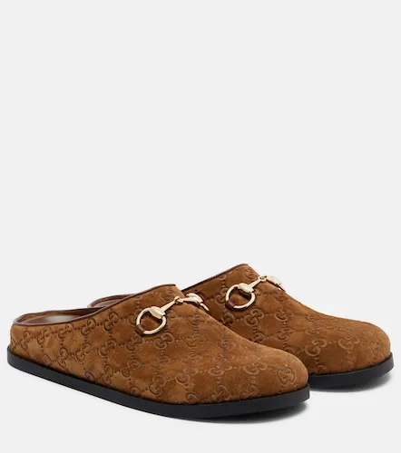 Gucci Mules GG Horsebit en daim - Gucci - Modalova