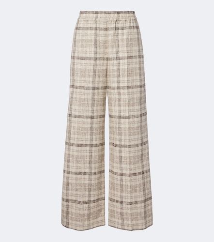 Pantalon ample en coton, jute et soie mélangés - Brunello Cucinelli - Modalova