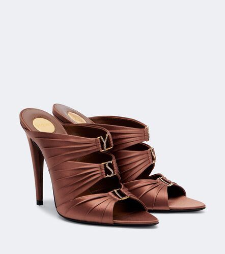 Mules Emilie en crêpe satin - Saint Laurent - Modalova