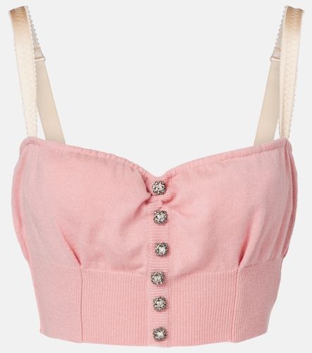 Top court en soie mélangée à ornements - Dolce&Gabbana - Modalova