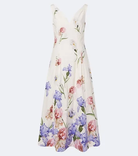 Robe de cocktail en coton à fleurs - Oscar de la Renta - Modalova