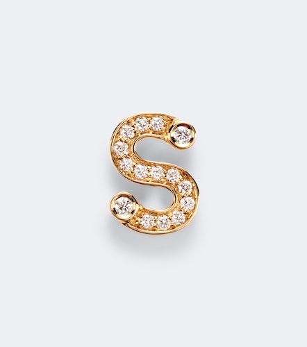 Boucle d'oreille unique Initial Petite S en or 18 ct et diamants - Sophie Bille Brahe - Modalova