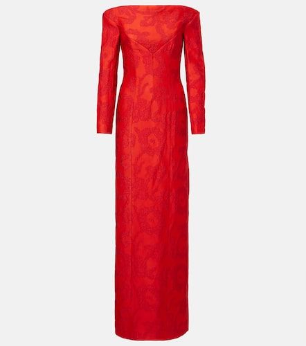 Robe longue Zarith en jacquard à encolure bardot - Emilia Wickstead - Modalova