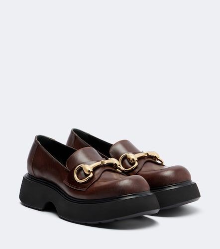 Mocassins compensés Brittany Horsebit en cuir - Gucci - Modalova