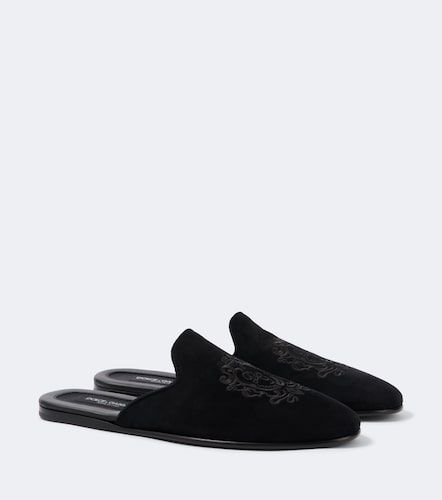 Mules en daim à broderies - Dolce&Gabbana - Modalova