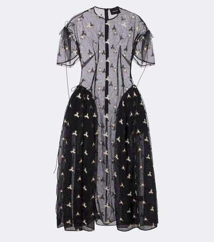Robe midi en tulle à broderies - Simone Rocha - Modalova