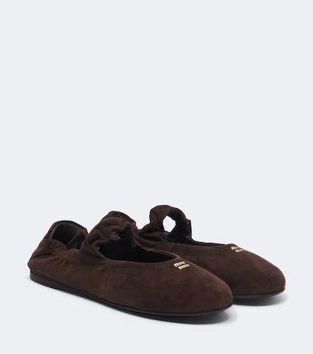 Miu Miu Ballerines Ruches en daim - Miu Miu - Modalova
