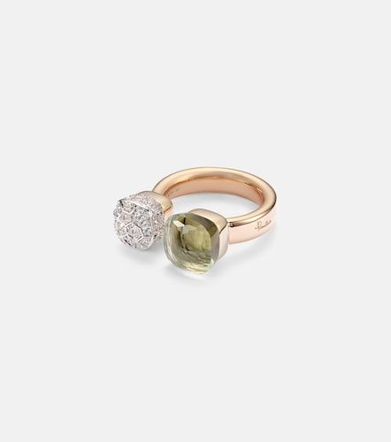 Bague Nudo en or rose et blanc 18 ct, diamants et prasiolite - Pomellato - Modalova