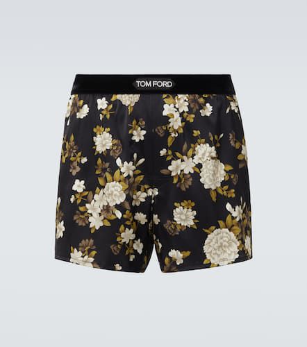 Boxer en soie mélangée à fleurs - Tom Ford - Modalova