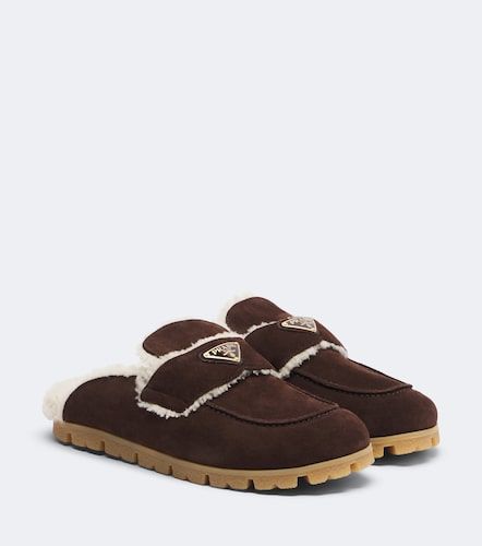 Prada Mules en daim et shearling - Prada - Modalova