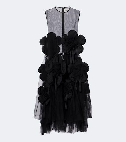Kei Ninomiya Robe midi à appliqués floraux - Noir Kei Ninomiya - Modalova