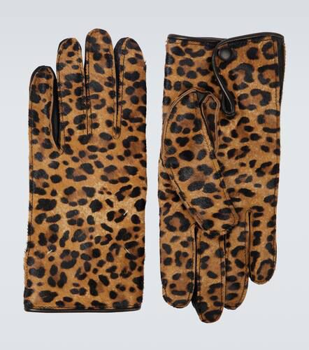 Gants en cuir façon poulain à motif léopard - Maison Margiela - Modalova