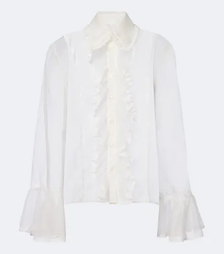 Blouse en soie mélangée à dentelle - Dolce&Gabbana - Modalova