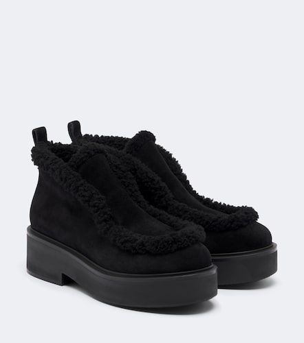 Bottines en daim et shearling - Gianvito Rossi - Modalova
