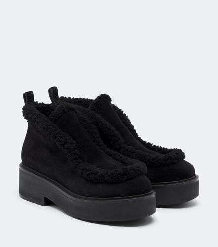 Bottines en daim et shearling - Gianvito Rossi - Modalova