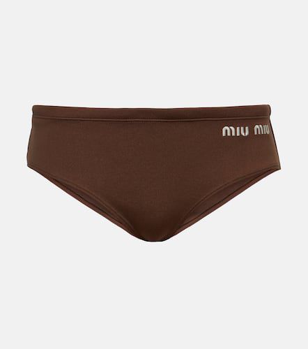 Miu Miu Culotte de bikini à logo - Miu Miu - Modalova
