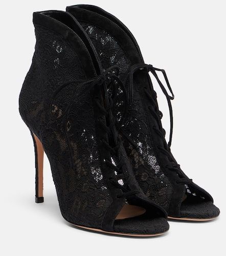 Escarpins en dentelle à finitions en daim - Gianvito Rossi - Modalova