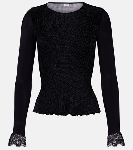 Top en soie à finitions en dentelle - Saint Laurent - Modalova