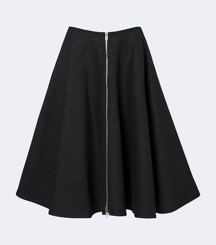 Jupe midi en laine vierge et Re-Nylon - Prada - Modalova