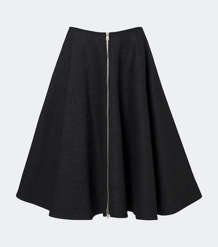 Jupe midi en laine vierge et Re-Nylon - Prada - Modalova