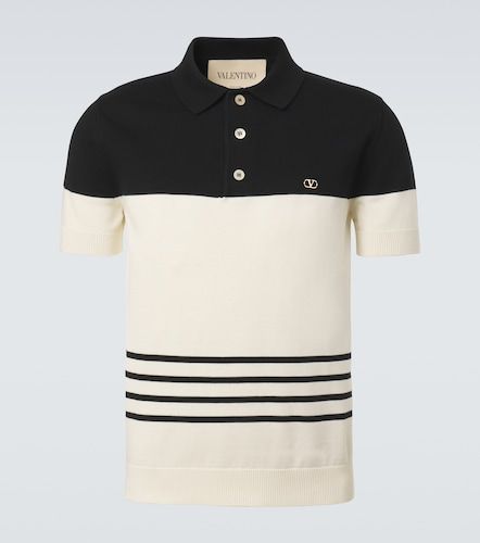 Polo VLogo rayé en coton - Valentino Garavani - Modalova
