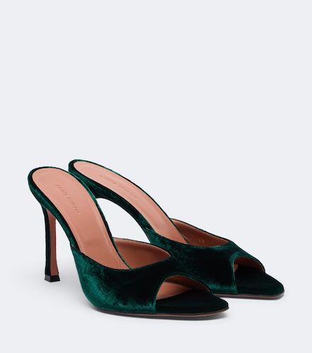 Amina Muaddi Mules Alexa en velours - Amina Muaddi - Modalova