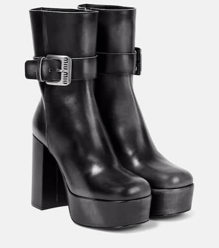 Miu Miu Bottines  plateau en cuir - Miu Miu - Modalova