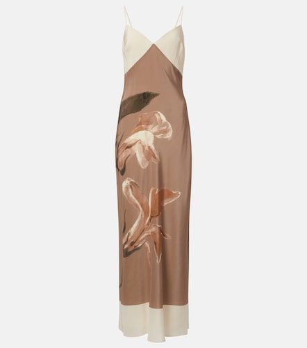Robe longue Azaliea en soie à fleurs - SIR - Modalova
