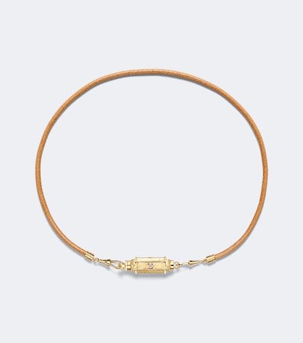 Collier en or 18 ct, cuir et diamants - Marie Lichtenberg - Modalova