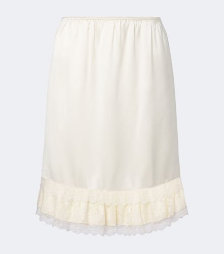 Jupe midi en satin à dentelle - Ganni - Modalova
