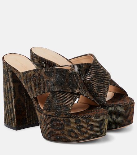 Mules à plateau en lamé à motif léopard - Gianvito Rossi - Modalova