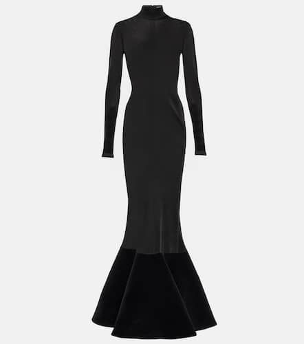 Robe longue en velours et jersey - David Koma - Modalova