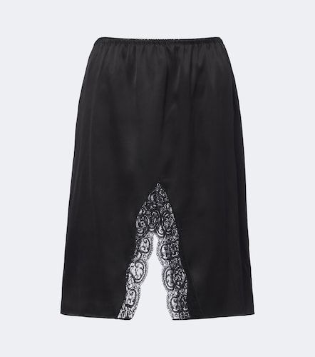 Jupe en soie à dentelle - Saint Laurent - Modalova