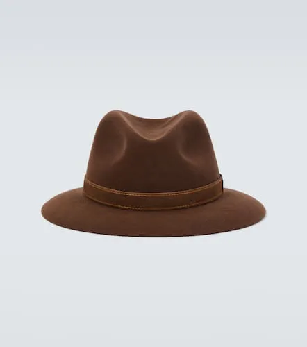 Borsalino Fedora en laine et cuir - Borsalino - Modalova