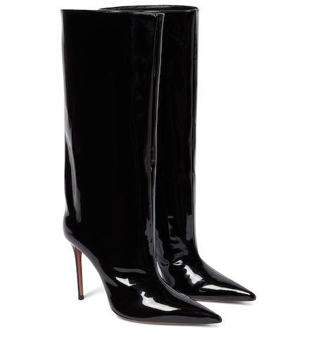 Bottes Fiona en cuir verni - Amina Muaddi - Modalova