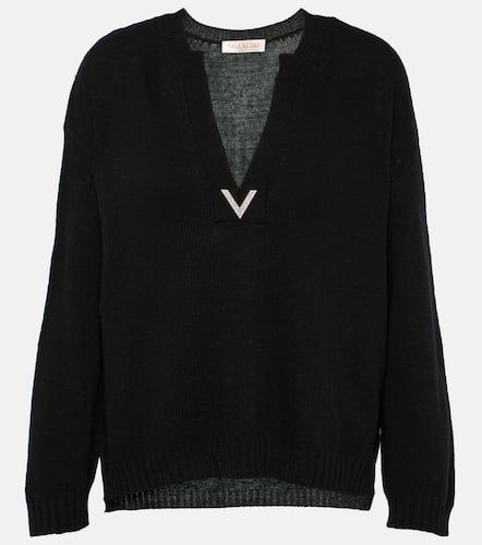 Pull en laine vierge à logo - Valentino - Modalova