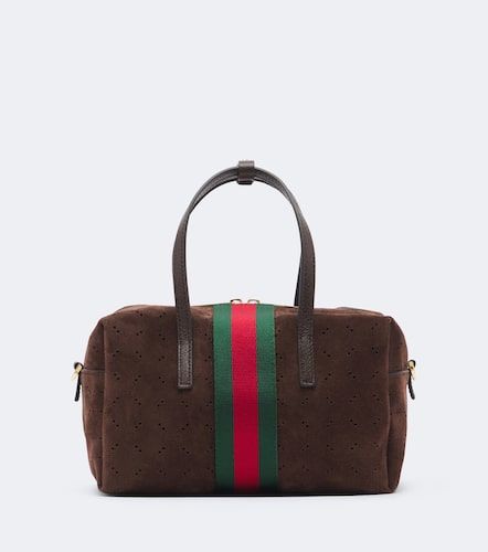 Gucci Sac Web Stripe Small en daim - Gucci - Modalova
