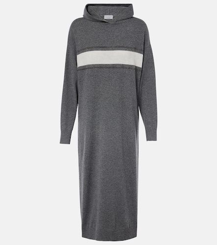 Robe midi en laine, cachemire et soie - Brunello Cucinelli - Modalova