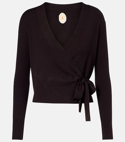 Cardigan cache-cœur en laine vierge - Jardin des Orangers - Modalova