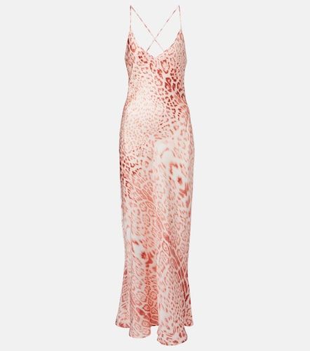 Robe nuisette en soie à imprimé léopard - Roberto Cavalli - Modalova